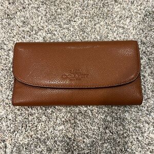 Coach Leather Checkbook Wallet